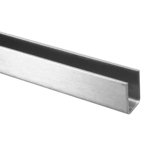 Stainless Steel Channel For 10 & 12mm Glass - OZGL-UPR-SS